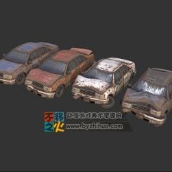 報廢 廢棄汽車組合 3D模型