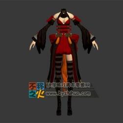 兩個女體體型的黑紅色外觀模型