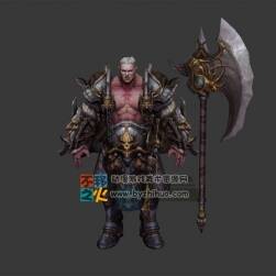 白發(fā) 壯漢 戰(zhàn)士 鎧甲 斧子 模型