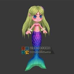 金發(fā) 卡通 美人魚 模型