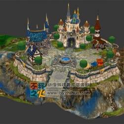 國(guó)王的恩賜 Kings Bounty 戎裝公主 城堡場(chǎng)景模型 帶少量角色