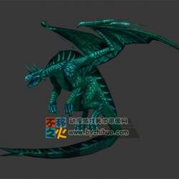 綠色的龍 西方龍 3D模型