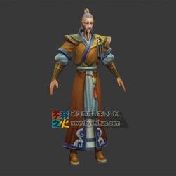 白發(fā)老頭道士模型