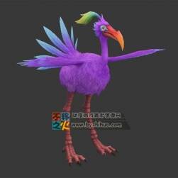長腿鳥獸 彩羽呆毛鴕鳥 Max模型