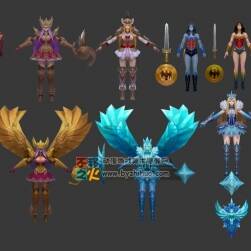 王者榮耀 雅典娜[神奇女俠][冰冠公主][圣域余暉]4款皮膚模型