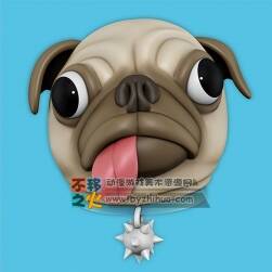 沙皮狗頭像墜飾3D模型 ZTL模型