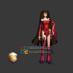 古裝紅衣少女和寵物 Max模型