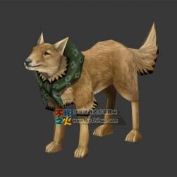 帶圍巾的黃狗 Max模型 三邊面