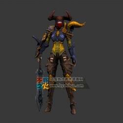 牛角 戰(zhàn)士 女劍士模型