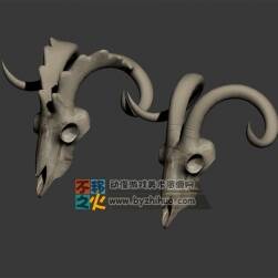 兩個(gè)羊頭骨模型