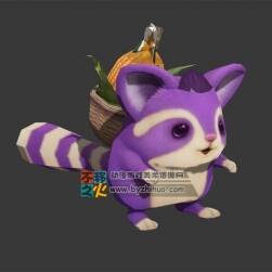 萌系生物 背著玉米的小浣熊 Max模型