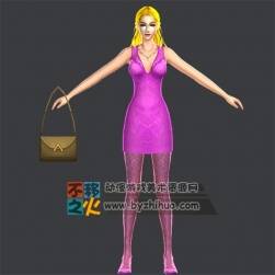 金發(fā) 粉裙  御姐 模型