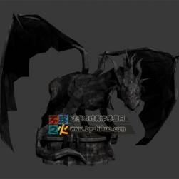 西方雙翼飛龍 雕像 Max模型