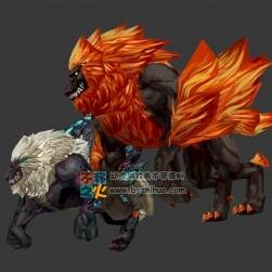 兩只長毛猩猩怪  MAX模型