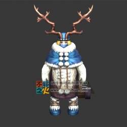 鹿角 皮草 少年模型