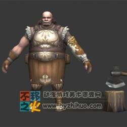 壯漢 老頭 斧子 獵人模型