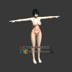 少女 短發(fā) 比基尼女孩T-pose模型