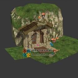 山中小屋門口模型
