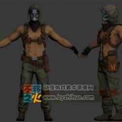 次世代戴面具赤裸上身的士兵戰(zhàn)士模型