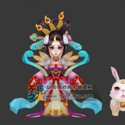 嫦娥  仙女 玉兔 模型