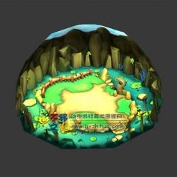 卡通隕石坑模型