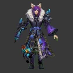 王者榮耀 李白 千年之狐 帶綁定3D模型