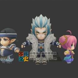 Q版 人物 戰(zhàn)士 男孩 女孩模型