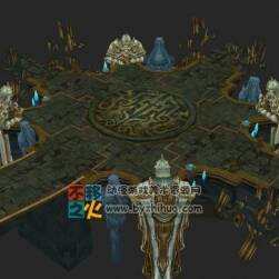 暗黑魔幻風(fēng)場景一張 手游場景模型