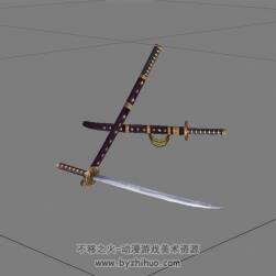 日式雙把軍刀模型 游戲模型