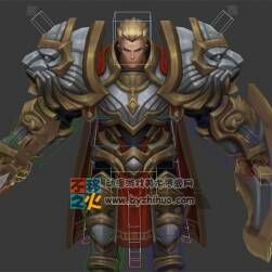 王者榮耀 亞瑟[圣騎之力]帶綁定 max四邊面低模