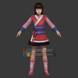 少女 小女孩 村民 村姑模型