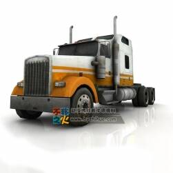 半掛汽車 黃白色 Max模型