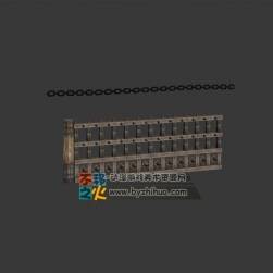 部落監(jiān)獄城池圍欄模型