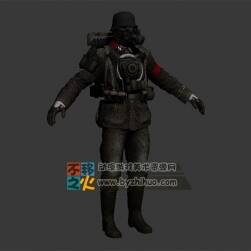 德軍 防毒面具 軍服 士兵 戰(zhàn)士 模型