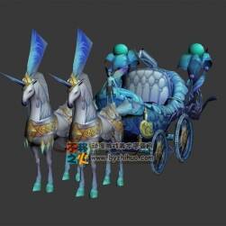 兩只拉車的獨(dú)角獸坐騎 Max模型