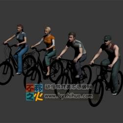 市民 外國 路人 自行車 模型