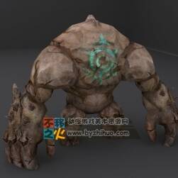 符文元素石頭人 怪物模型 帶CS綁定