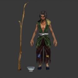 古裝 男 老乞丐模型