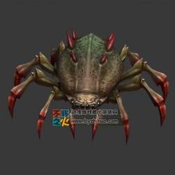 六眼蜘蛛 Max模型 三邊面