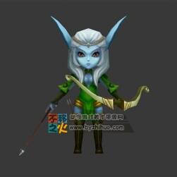 可愛 精靈 女弓箭手模型