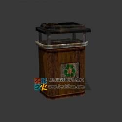 骯臟的垃圾桶模型