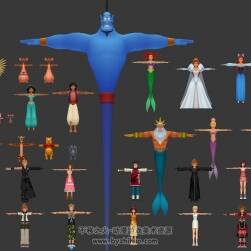 一組動(dòng)漫卡通模型集