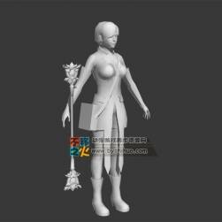 女性角色 含受擊動作 Max模型