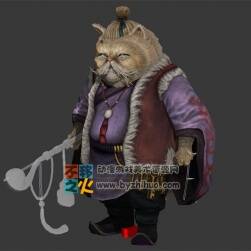 煙斗 貓 掌柜 富翁 古裝 模型