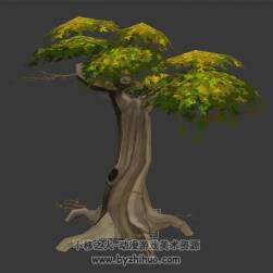 3種狀態(tài)tree樹(shù)3D模型 樹(shù)根/樹(shù)干