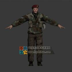貝雷帽 士兵 軍官T-pose模型