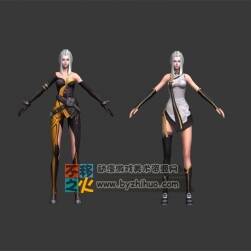 古風(fēng)勁裝白發(fā)御姐 Max模型