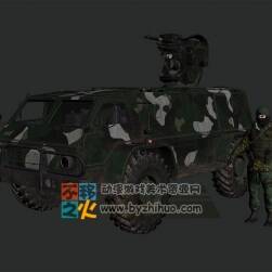 次世代裝甲車和士兵模型