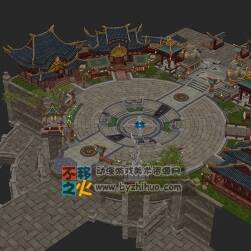 精美手游場(chǎng)景 中式古代小鎮(zhèn)模型