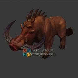 長著畸形獠牙的野豬 Max模型